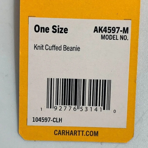 Carhartt Knit Cuffed Kasten Embroidered Front Cotton Beanie One Size NWT - Picture 11 of 14